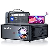 Beamer, WiMiUS 7500 L Full HD 1080P WiFi Bluetooth Beamer Unterstützung 4K Video, LED Heimkino Video Beamer 300 '' Display, kompatibel mit Fire Stick, Laptop, iOS / Android Smartphone, PS5 Projektor