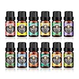 Innoo Tech Ätherische Öle Set 12 x 10 ml, reiner Lavendel, Eukalyptus, Zitrone, Zitronengras, Süßorange, Teebaum, Pfefferminze, Bergamotte, Weihrauch, Rosmarin, Zimt und Ylang-Ylang