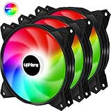 upHere 120mm 3PIN LED Rainbow Silent Lüfter für Gehäuselüfter Computer, 3- Pack (PF120CF3-3