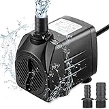 Zaeel Mini Wasserpumpe Aquarium Pumpe, Tauchpumpe mit 3 Düse Teichpumpe 25W 1800L/H Kabel 1.5m Wasserspielpumpe Submersible Pumpe für Teiche, Aquarium, Garten, Brunnen, Gartenteich Springbrunnen