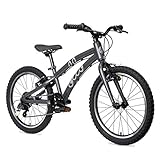 OLLO Kinderfahrrad 20 Zoll (ab 6 Jahre) für Jungen & Mädchen, leicht, Gangschaltung - schwarz