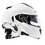 ATO Moto Montreal Weiß Größe XL 61cm Klapphelm mit Doppelvisier System und der neusten Sicherheitsnorm ECE 2205