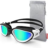 ZIONOR Polarisiert Schwimmbrille für Herren und Damen [Upgrade], G1 Schwimmbrille mit Spiegel/Rauch Linse UV-Schutz Anti Nebel Verstellbar Gurt Komfort Profi Schwimmbrillen für Erwachsene Jugendliche
