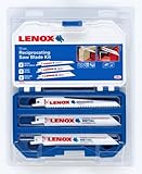 Lenox BIM-Säbelsägeblätter-Set 15-teilig (für Holz + Metall, Größen 614R, 618R, 5 x 656R, Sägeblätter) 1073415RKG