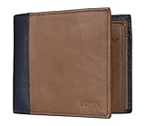Fossil Mens Ward Travel Accessory- Bi-Fold Wallet, Blue, 11.43 cm L x 2.54 cm W x 9.53 cm H