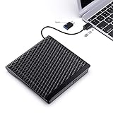 Externes CD DVD Laufwerk, USB 3.0 Externer DVD Brenner, Type-C PC Laufwerk, Tragabar CD Brenner DVD-RW DVD/CD, laptop dvd player für Win10/8/7/XP, Laptop, Mac, MacBook Air/Pro, Linux, Vista, Plug&Play