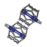 Willyn Ultra light 3 Abgedichtetes Lager Trekking Rennrad Fahrrad Pedale Fahrradpedale Anti-Rutschpedale JT40 (Schwarz mit Blau)