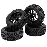 Dilwe RC Autoreifen, 4 Stücke / Satz Racing Off-Road Autoreifen Gummireifen Felge für 1:10 Fahrzeugzubehör Teil
