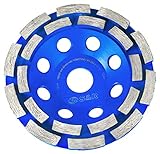 S&R Diamantschleiftopf 125 x 22,23 mm für Beton, Granit, Naturstein, Stein, Mauerwerk, Estrich, Diamant-Schleifteller universal, 2-reihig. Diamant Schleiftopf in Profi-Qualität für Winkelschleifer