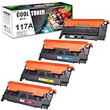 Cool Toner (Mit Chip) Kompatibel für HP 117A Tonerkartusche Ersatz für HP Color Laser MFP 178nwg 179fwg 179fnw 178nw Toner, HP Color Laser 150a 150nw Toner, W2070A W2071A W2072A W2073A, 4 Packs