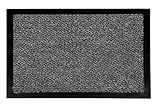Carpido Fußmatte 80x120 cm für den Innenbereich - Türvorleger schnelltrocknend - Rutschfester Sauberlauf anthrazit - Schlichter Fußabstreifer