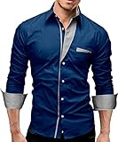 MERISH Hemd Slim Fit 5 Farben Größen S-XXL 02 H.Blau (New Blue) XXL