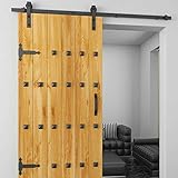 EBTOOLS 6FT/183 cm Schiebetürbeschlag Set Hängeschiene Schiebetürsystem Laufschiene für Schiebetür Schiebetüren Beschläge Set bis 120kg