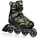 SPOKEY MAKAN Inline Skates größenverstellbar, für Jugendliche und Erwachsene bis max. Gewicht 100 kg | Alu-Schienen, Kugellager ABEC-9 Carbon, PU Rolle 82 A, Rollengröße: Ø 76 oder 80 mm,