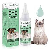 Toulifly Hund Augentropfen, Sanfte Augenpflege für Hunde, Pflegeprodukt für Augen, Besonders Milde & Schonende Reinigung mit Augentrost, Augenreiniger für Hunde & Katzen