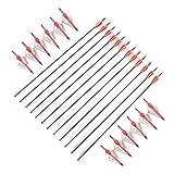 VERY100 Carbonpfeile mit einem Set aus 12 SKT Breitkopf Jagdspitzen und 12skt Feldspitzen zum Bogenschießen (100 Grain/6,48°g), geeignet für Compoundbögen