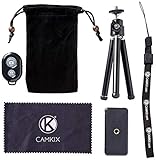 CamKix drahtloser Universal Selfie Kit mit Bluetooth Fernbedienung und Tripod - Freihändiger Steuerung des Kamera-Auslösers aus einer Entfernung von bis zu 30 Meter - Passend für iOS und Android-Smartphones. (Bluetooth Fernbedienung + Tripod)