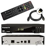 Micro M4HD IR Full HD HEVC DVB-T/T2 Receiver + HDMI Kabel (H.265, HDTV, HDMI, Irdeto Zugangssystem, Mediaplayer, PVR Ready, USB 2.0, 12V) schwarz