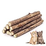 ZoiiBuy 10er Katzenminze Sticks Katzenspielzeug Matatabi Natürliche Zahnpflege Katzen Kauartikel Spielzeug für Zahn Reinigung für Gesunde Zähne für Zahnstein,Mundgeruch