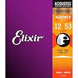 Elixir® Saiten Phosphor Bronze Akustik-Gitarrensaiten mit NANOWEB® Beschichtung, Light (.012-.053)