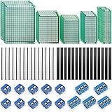 70Stk Doppelseitig Lochrasterplatte Kit - Nabance Doppelseitig Lochrasterplatte Lochrasterplatine Leiterplatte Platine PCB Universal Board Kit 25 PCB Universal Board+30 Kopfleiste +15 Screw Terminal