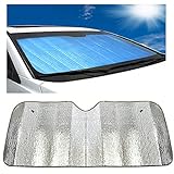 DaoRier Auto Sonnenschutz Frontscheibe Windschutzscheibe Schutz KFZ Doppelseitiges Aluminiumfolie Sonnenblende Faltbare Einfache Lagerung 140 x 70cm