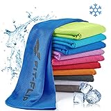 Fit-Flip Kühlendes Handtuch 100x30cm, Mikrofaser Sporthandtuch kühlend, Kühltuch, Cooling Towel, Mikrofaser Handtuch, Farbe: dunkel blau, Größe: 100x30cm