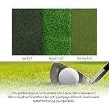 GOTOTOP Golf-Übungsmatte, 64 x 40 cm, Tri-Turf, tragbare Golfschlägermatte, Golf-Chipping- und Fahrmatte für Hinterhof und Indoor-Übung