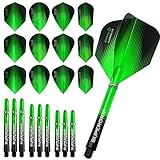 Harrows Sonic-Fusion-Kombi-Set mit Dartpfeilen und Schäften, Grün, inklusive Kugelschreiber von Darts Corner