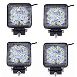 MCTECH 4 X 27W Quadrat LED Offroad Flutlicht Reflektor Scheinwerfer Arbeitslicht SUV, UTV, ATV Arbeitsscheinwerfer Zusatzscheinwerfer Offroad Scheinwerfer 12V 24V Rückfahrscheinwerfer