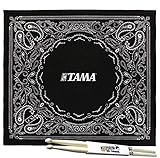 Tama TDR-PA Schlagzeug Teppich Drum Rug Paisley Schwarz 180x200cm + keepdrum Drumsticks 1 Paar