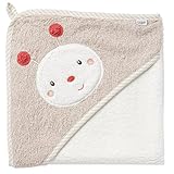Fehn 068528 Kapuzenbadetuch Biene / Bade-Poncho aus Baumwolle mit Bienen Motiv für Babys und Kleinkinder ab 0+ Monaten / Maße: 80x80cm