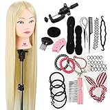 Friseurkopf Neverland Übungskopf Trainingsköpfe für Friseure Friseursalon Frisierkopf Mannequin kopf Puppenkopf Schminkkopf 100% Synthetische Haar Mit Halter + DIY Haare Frisuren Set