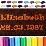 AR Line Besticken Sie Handtuch mit Namen + Datum oder mit Wunschtext Bestickt, Farbe: Pink, Größe: Badetuch 100 x 150 cm