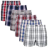 Lower East Herren American Boxershorts, 6er Pack, Mehrfarbig kariert, Gr. XX-Large