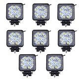 MCTECH 8 X 27W Quadrat LED Offroad Flutlicht Reflektor Scheinwerfer Arbeitslicht SUV, UTV, ATV Arbeitsscheinwerfer Zusatzscheinwerfer Offroad Scheinwerfer 12V 24V Rückfahrscheinwerfer