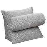 HALOVIE Verstellbares Dreieck-Keil-Flexkissen mit Rückwurfstütze für Sofa, Bett, Büro, Stuhl 47 x 45 x 23cm Grau