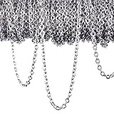 12 Meter Edelstahl Kabel Kette Link Kette Halskette für Schmuck Zubehör DIY, Silber (2,4 mm)