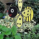 ROERDTRY Windrad Bunt Blume, Dekorativer Blumenstecker, Gartendeko für Balkon oder Terrasse Ladybird und wetterfest, Gartenstecker in tierischem Design, Kinder, Balkon