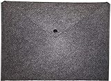 Notebook Filz Tasche Laptop-Tasche Tablet Hülle Stoff Hülle Mappe 11' Zoll Dokumenten 33x24 cm Dunkelgrau Grau