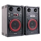 Fenton SPB-8 - PA Lautsprecher, Aktivboxen Set, 400 Watt max, 20 cm (8')-Subwoofer, Bluetooth, USB-Port, SD-Slot, MP3-fähig, schwarz