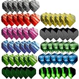 Haosell 66 Stück Dart Flights Slim Dart Flights Set dartflys Set Dart Flights Set weiß schwarz pink rot lila Rose blau Grun Dart Flight Standart Form für Soft Dartpfeile und Steel Dartpfeile