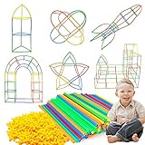 MMTX Bauplatz, Konstruktionsspielzeug, Fort Bausatz, Bauset für Kinder, Lernspielzeug Kreative Spielzeug - Bauen Sie Schlösser, Tunnel, Zelte, Rakete und Spielset, Geschenk für Jungen und Mädchen