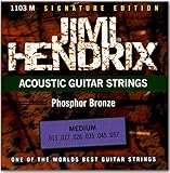 Saiten Satz Westerngitarre - Premium Qualität - Signature Edition Jimi Hendrix 1103 für Akustikgitarre Phosphor Bronze M (Medium)