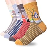 Happytree Berühmte Japanische Anime-Cartoon-Socken für Damen Gr. One size, Miyazaki Hayao 4 Pairs