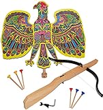 alles-meine.de GmbH Set : Vogelschießen - Bogenschießen - Vogel Adler bunt - 49 cm * 46 cm + Armbrust & Pfeile