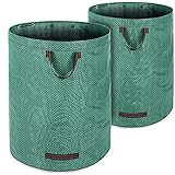Deuba Gartenabfallsack Laubsack 2 x 280 Liter = 560L bis zu 50kg belastbar zusammenfaltbar Gartensack Gartentasche Rasensack